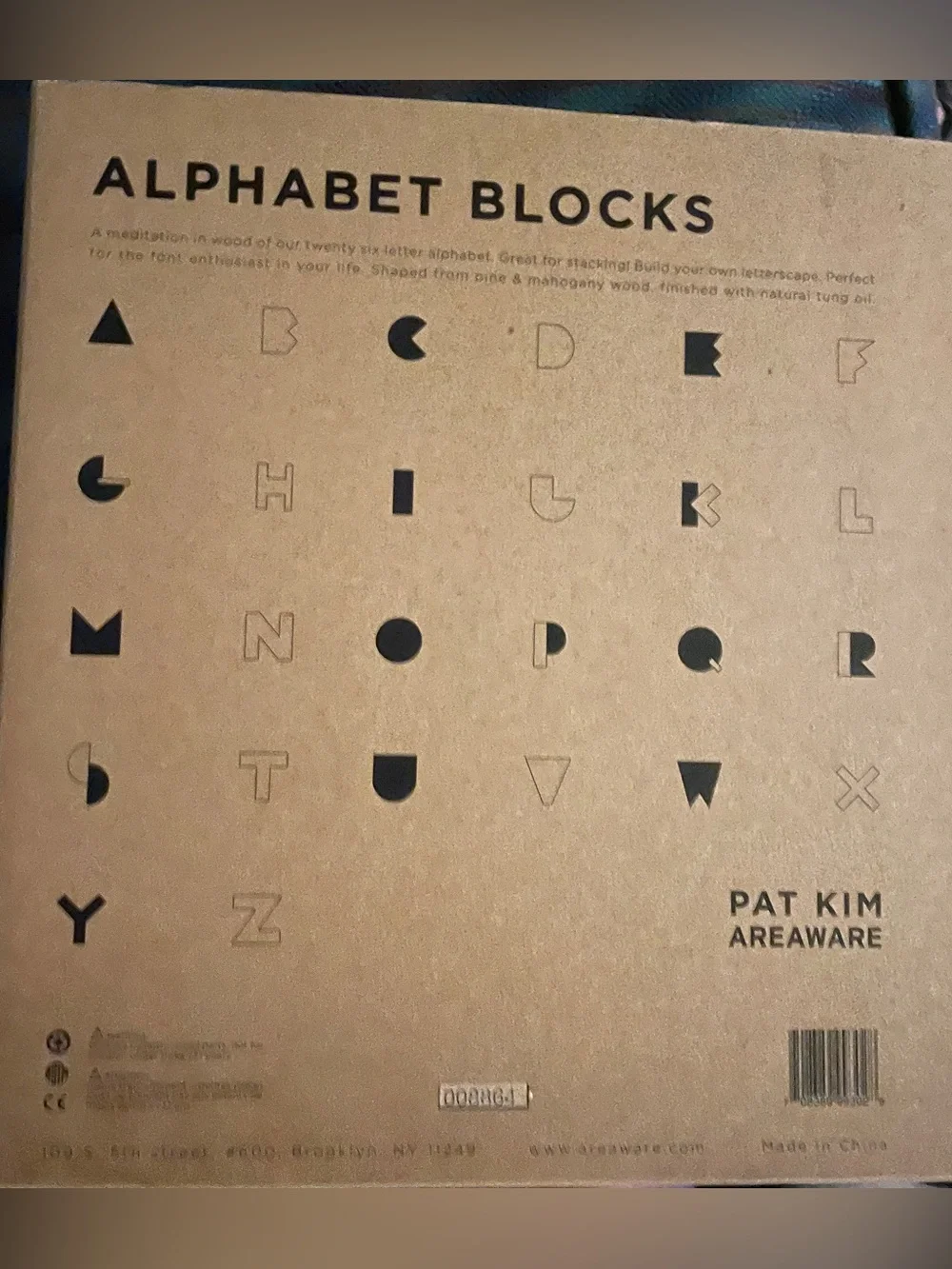 Alphabet Blocks by Pat Kim for Areaware